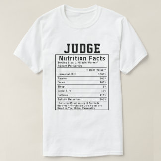 Camiseta Fatos Nutricionais de Juiz Engraçado Presente Magi