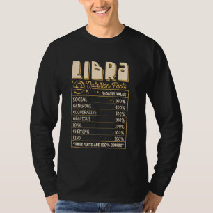 Camiseta Fatos Nutricionais de Libra Aniversário Zodíaco En