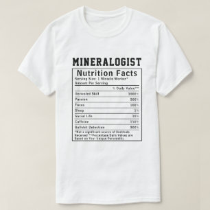 Camiseta Fatos Nutricionais de Mineralogista Engraçado Pres