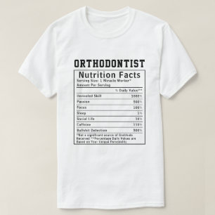 Camiseta Fatos Nutricionais de Ortodontista Engraçado Clíni