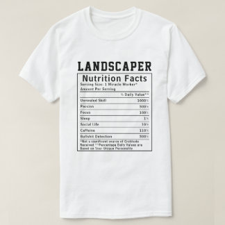 Camiseta Fatos Nutricionais de Paisagista Engraçado Trabalh