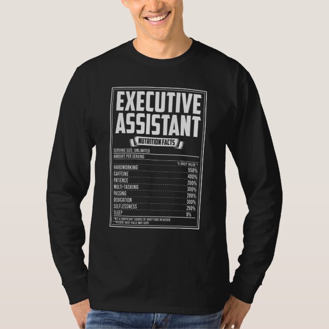 Camiseta Fatos Nutricionais do Assistente Executivo (Frente)