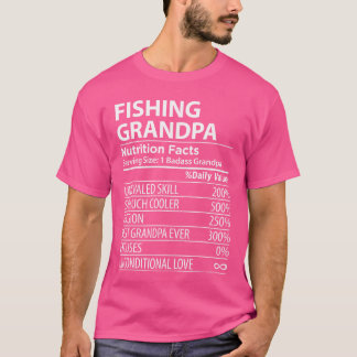 Camiseta Fatos Nutricionais do Avô Pescador Engraçado Avô P