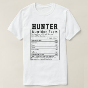 Camiseta Fatos Nutricionais do Caçador Divertido Entusiasta