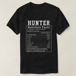 Camiseta Fatos Nutricionais do Caçador Divertido Entusiasta