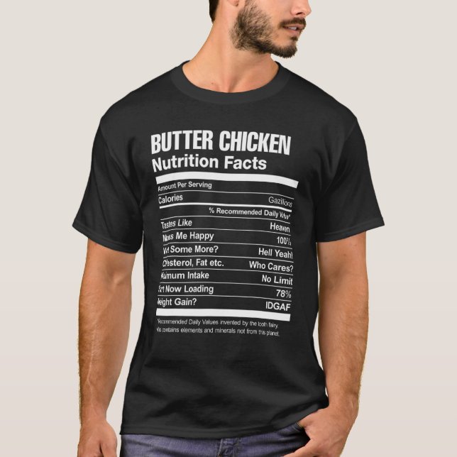 Camiseta Fatos Nutricionais do Frango com Manteiga (Frente)