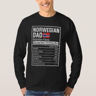 Camiseta Fatos Nutricionais do Pai Norueguês Dia dos Pais N