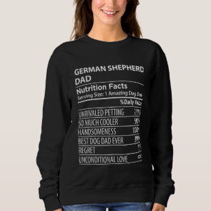 Camiseta Fatos Nutricionais do Pai Pastor Alemão Pastor Al
