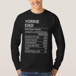 Camiseta Fatos Nutricionais do Papai Yorkie Engraçado Dono