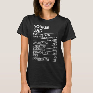 Camiseta Fatos Nutricionais do Papai Yorkie Engraçado Dono
