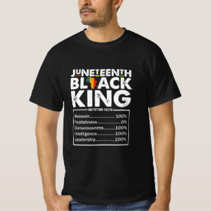 Camiseta Fatos Nutricionais do Rei Negro do Juneteenth Mela