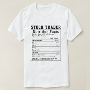 Camiseta Fatos Nutricionais do Trader de Ações Engraçado Pr