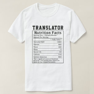 Camiseta Fatos Nutricionais do Tradutor Engraçado Habilidad