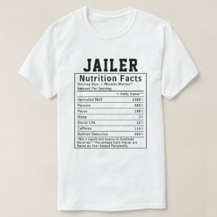 Camiseta Fatos Nutricionais Engraçados de Carcereiro Presen