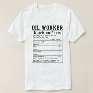 Camiseta Fatos Nutricionais Engraçados para Trabalhador de