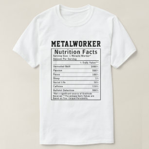 Camiseta Fatos Nutricionais Engraçados para Trabalhador de
