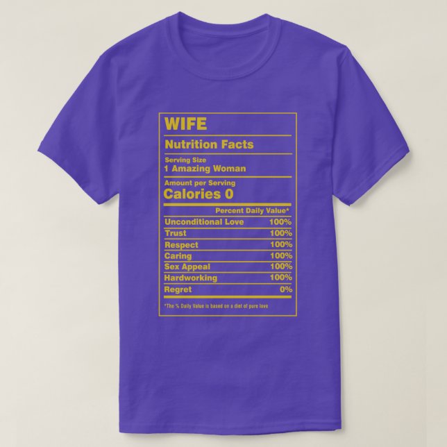 Camiseta Fatos Nutricionais Esposa (Frente do Design)