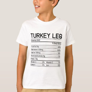 Camiseta Fatos sobre Comida de Ação de Graças Natal Perna d