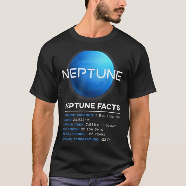 Camiseta Fatos sobre Netuno - Astronomia Espacial Planeta A (Frente)