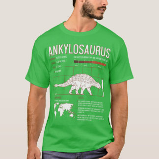 Camiseta Fatos sobre o dinossauro Ankylosaurus Masculino Fe