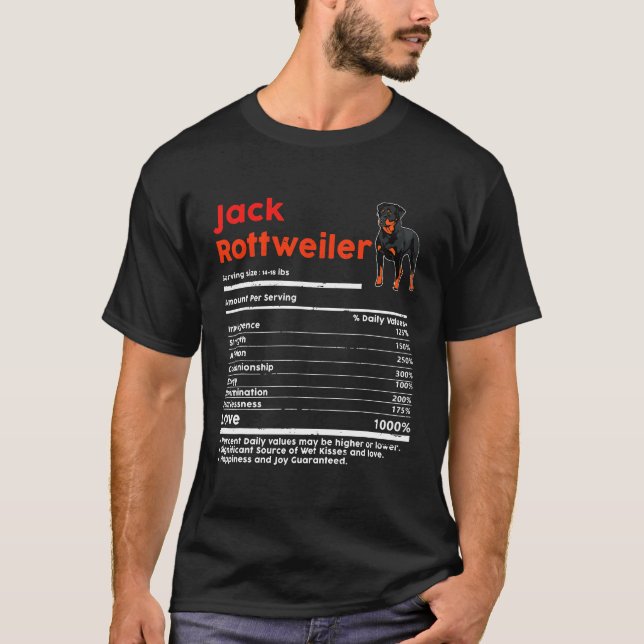 Camiseta Fatos sobre Rottweiler Nutrição Cachorro (Frente)