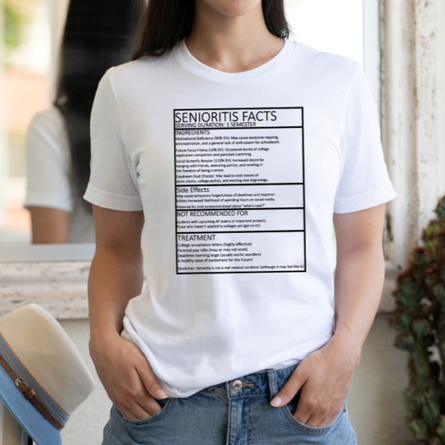 Camiseta Fatos sobre Seniorite/Formatura (Criador carregado)