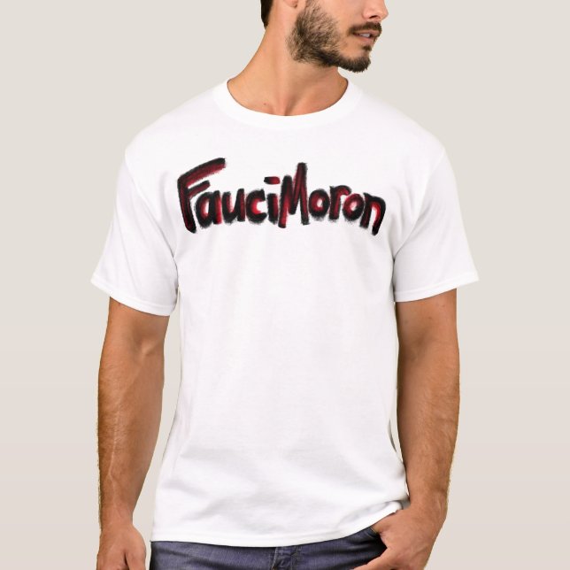 Camiseta Fauci Moron Red Black Grunge (Frente)