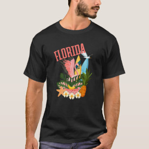 Camiseta Fauna Da Flora Vintage Flórida Vacina Com Flamingo