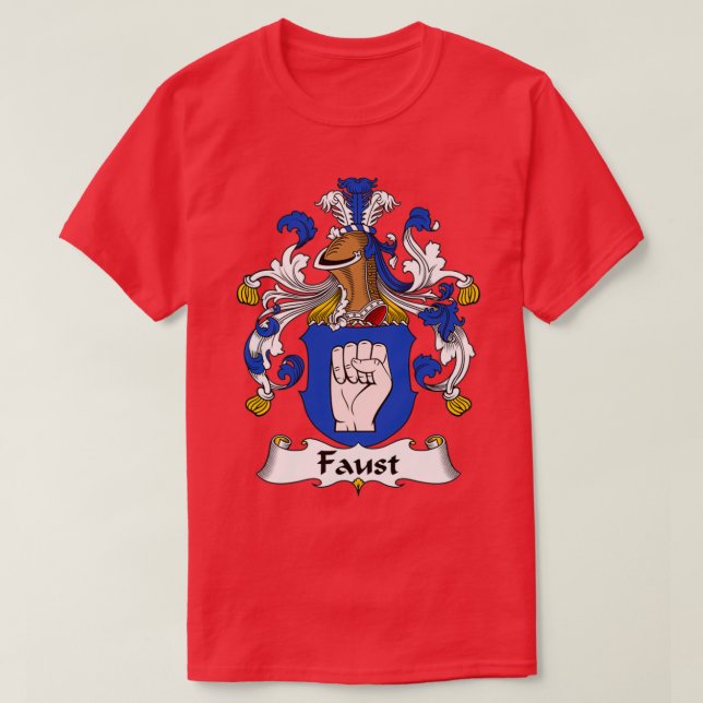 Camiseta Fausto Casaco de Braços para Proteção Familiar (Frente do Design)