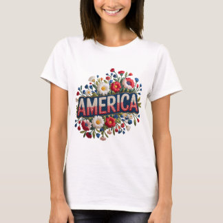 Camiseta Faux Embroidery America Tshirt