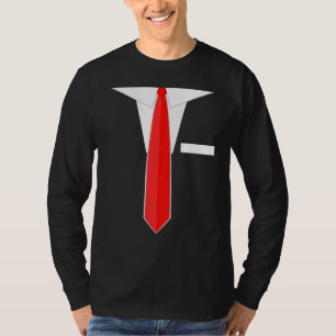 Camiseta Faux Falso Tuxedo Suit Dress Tie