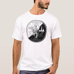 Camiseta Faux Illinois State Quarter