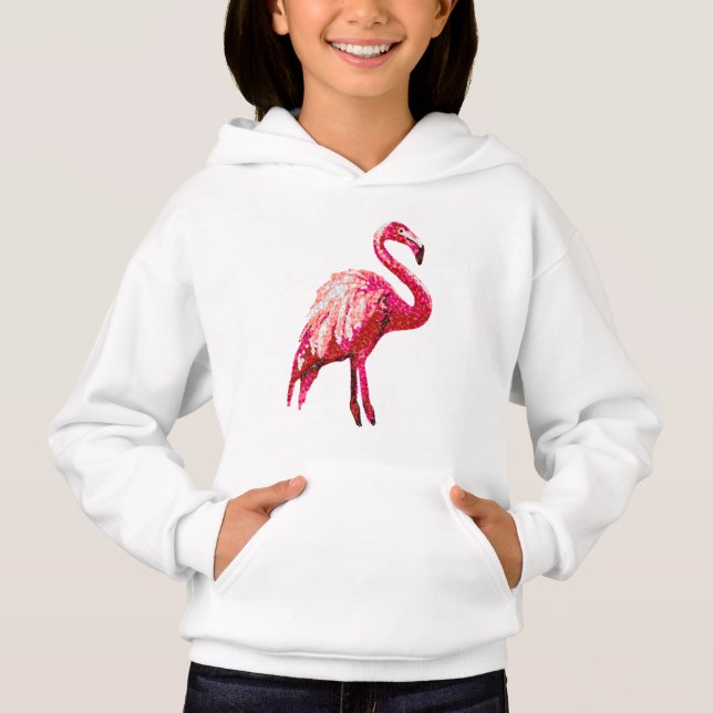 Camiseta Faux Sequered Pink Flamingo (Frente)