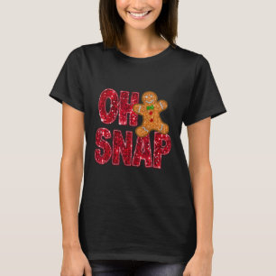 Camiseta Faux Sequins Oh Snap Christmas Gingercake Family