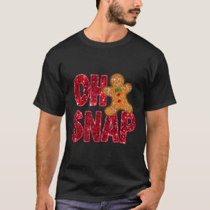 Camiseta Faux Sequins Oh Snap Christmas Gingercake Family