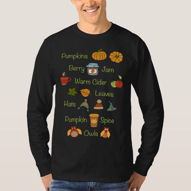 Camiseta Favorite Fall Things Autumn Season (Frente)