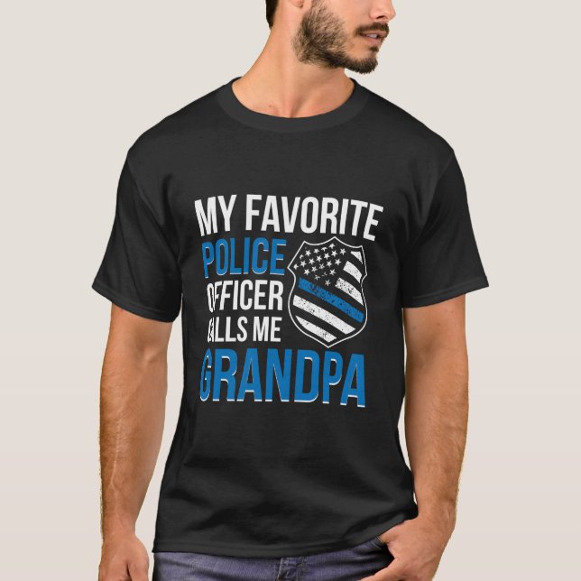 Camiseta Favorite Police Officer Grandpa Proud Police Grand (Frente)