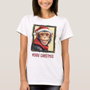 Camiseta Favoritos Engraçados de Natal Animal - Macaco 2