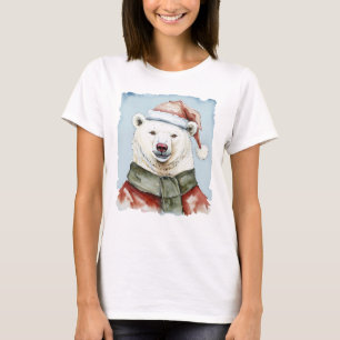 Camiseta Favoritos Engraçados de Natal Animal - Urso Polar