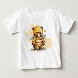 Camiseta Favos de mel e urso de pelúcia de mel escuro