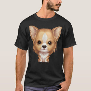 Camiseta Fawn &amp White Long Casaco Chihuahua