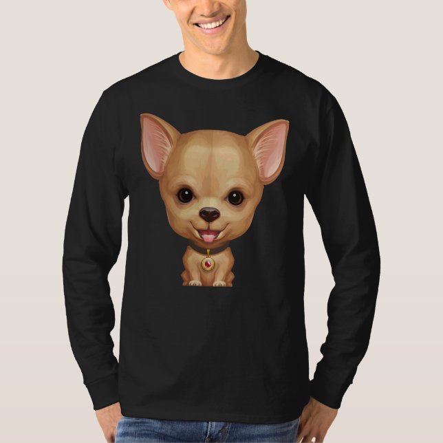 Camiseta Fawn Smooth Casaco Chihuahua (Frente)