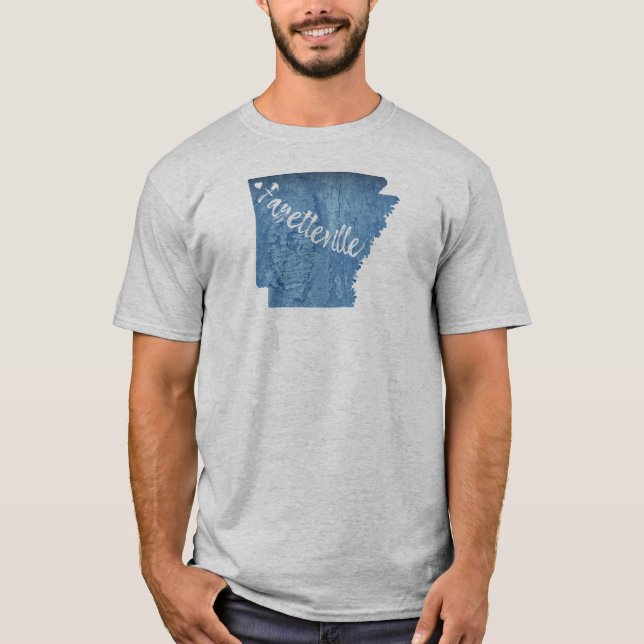 Camiseta Fayetteville Arkansas Wood Grain (Frente)