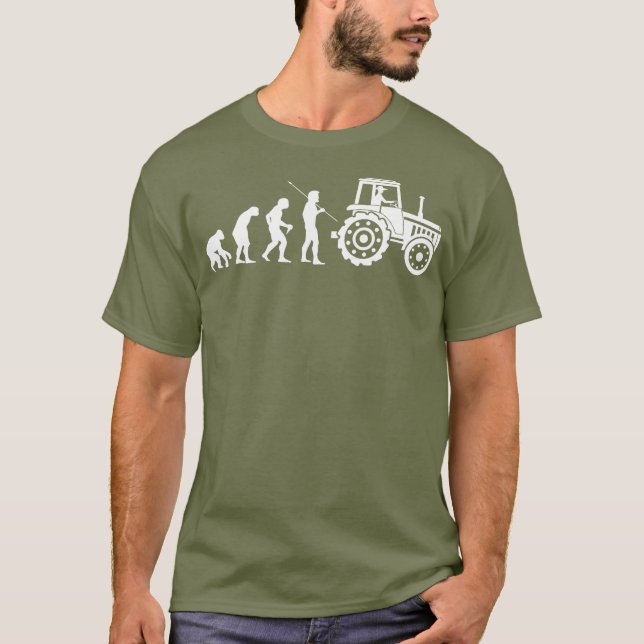 Camiseta Fazenda agrícola da evolução dos tratores para a a (Frente)