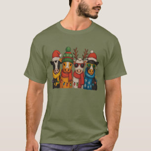 Camiseta Fazenda Amante de Vaca de Natal Santa Highland