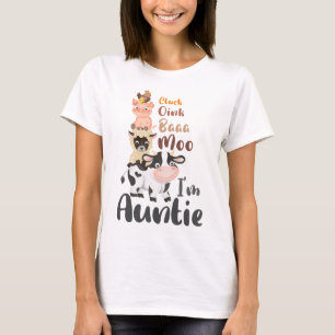 Camiseta Fazenda Animais Primeiro Aniversário A Matar tia T