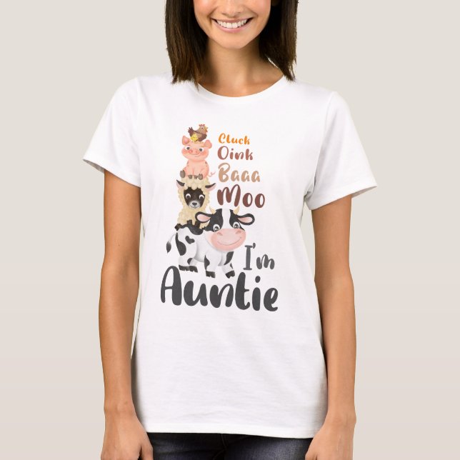 Camiseta Fazenda Animais Primeiro Aniversário A Matar tia T (Frente)