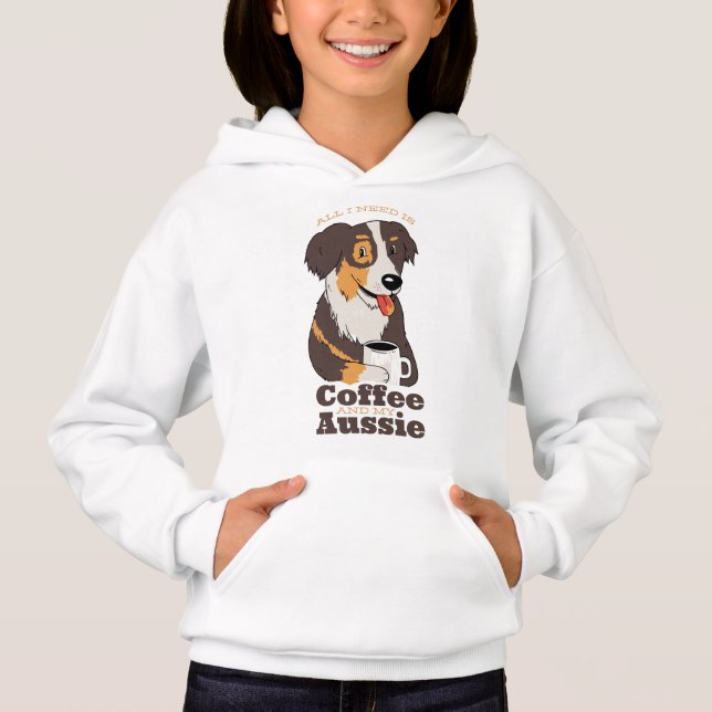 Camiseta Fazenda Cão Aussie Shepherd Caffeine Lover Design (Frente)