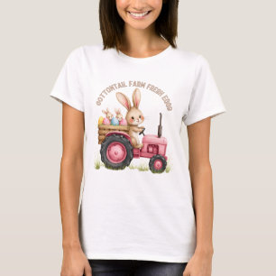 Camiseta Fazenda Caprichosa do Coelho de Páscoa Trator Vint