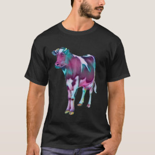 Camiseta Fazenda Colorida, Arte De Vaca Para Animais Para H